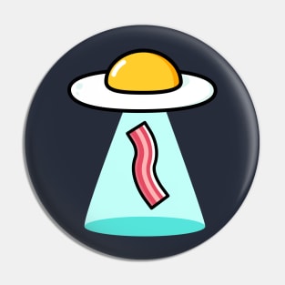 Breakfast Egg Bacon  UFO Sci Fi Pin