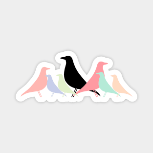 Le Corbusier inspired Eames bird Pastel gathering Magnet