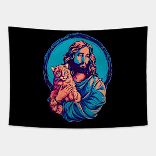 jesus loves cats Tapestry