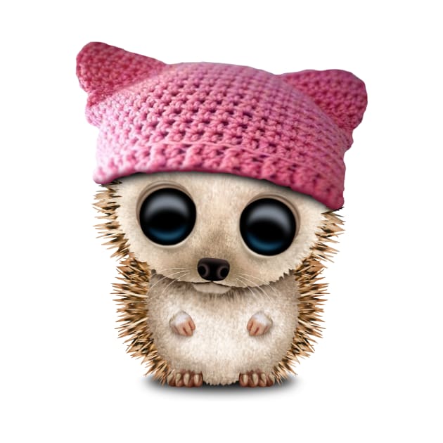 Cute Baby Hedgehog Wearing Pussy Hat by jeffbartels