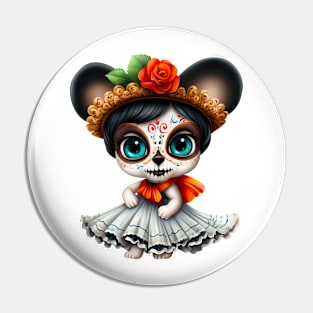 Dia de los Muertos Dog #12 Pin