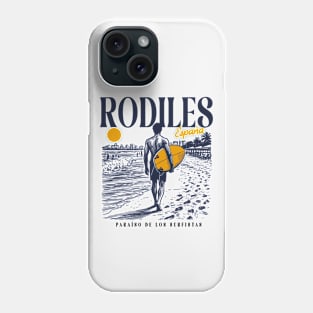 Vintage Surfing Rodiles, Spain // Retro Surfer Sketch // Surfer's Paradise Phone Case