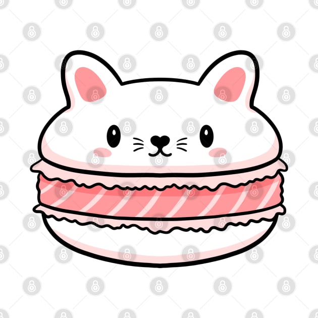 Cat Macaron Kawaii Frech Dessert by Trippycollage