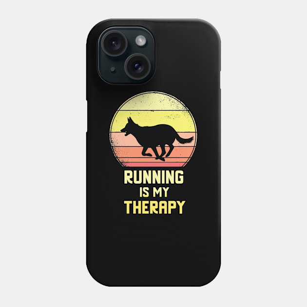 Running Is My Therapy Vintage Retro Motivation Phone Case by Dogefellas