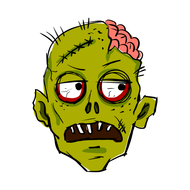 Bored zombie face, illustration by Morphart