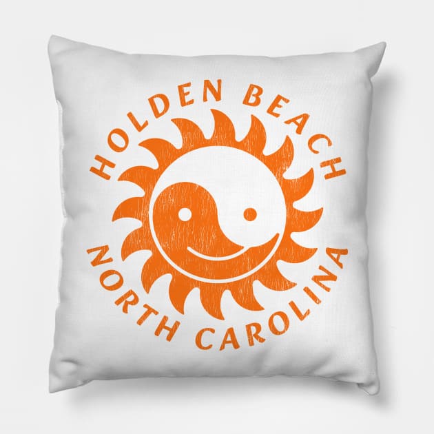 Holden Beach, NC Summertime Vacationing Yin Yang Sun Pillow by Contentarama