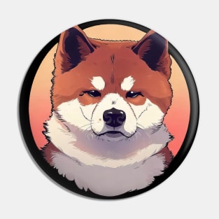 Retro cartoon Shiba inu Pin