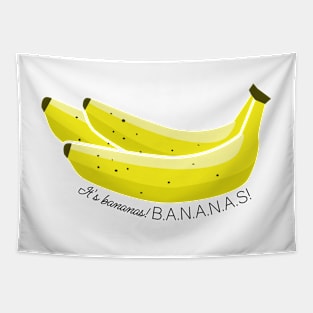 Banana Bonanza: Playful Bunch Illustration - It's Bananas! Tapestry