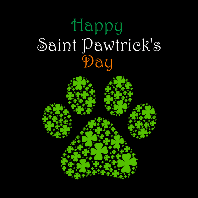 Happy Saint Pawtrick's Day Pawprint by Art by Deborah Camp