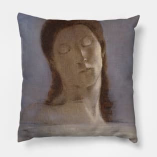 Closed Eyes by Odilon Redon Pillow