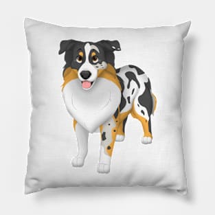 Miniature American Shepherd Dog Brown Eyes Pillow