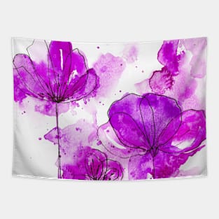 Abstract watercolor flowers Tapestry