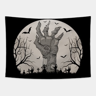 Spooky Moon Halloween Witch Monster Ghost Pumpkin 14 Tapestry