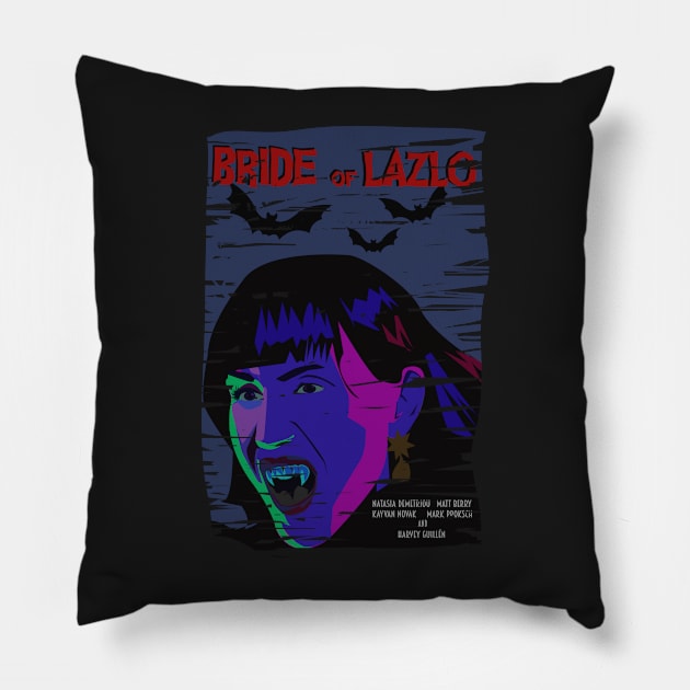 Bride of Lazlo. Distressed Horror Poster Nadja Pillow by HeardUWereDead