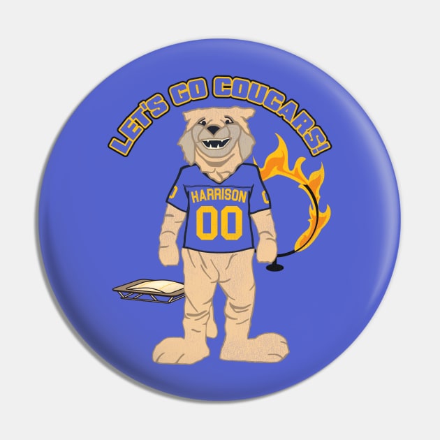 Old School Harrison University Cougars Pin by darklordpug