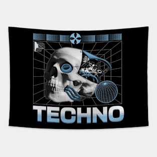 TECHNO  - Tech Head (White) Tapestry