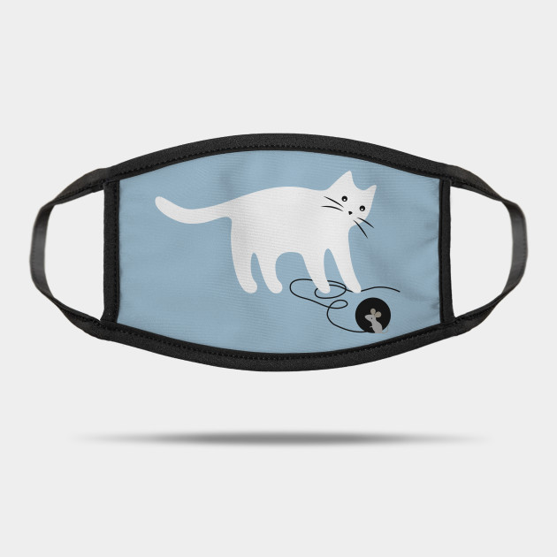 White Cat And Mouse Playing Seek And Hide Cat Mask Teepublic