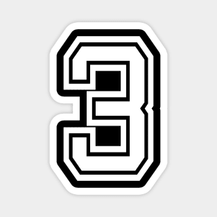 Numbers 3 for a sports team, group, or community Magnet