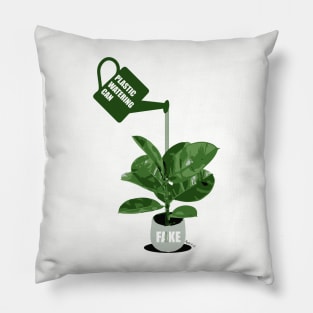 Green plastic watering can For a fake Chinese rubber plant. - Original illustration by FOGS Pillow