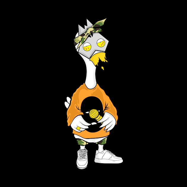 Super dope Slluks character gangster duckie chilling illustration by slluks_shop