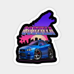 Nissan Skyline R34 Godzilla Design Magnet