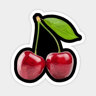 Pair of Red Ripe Cherries Magnet