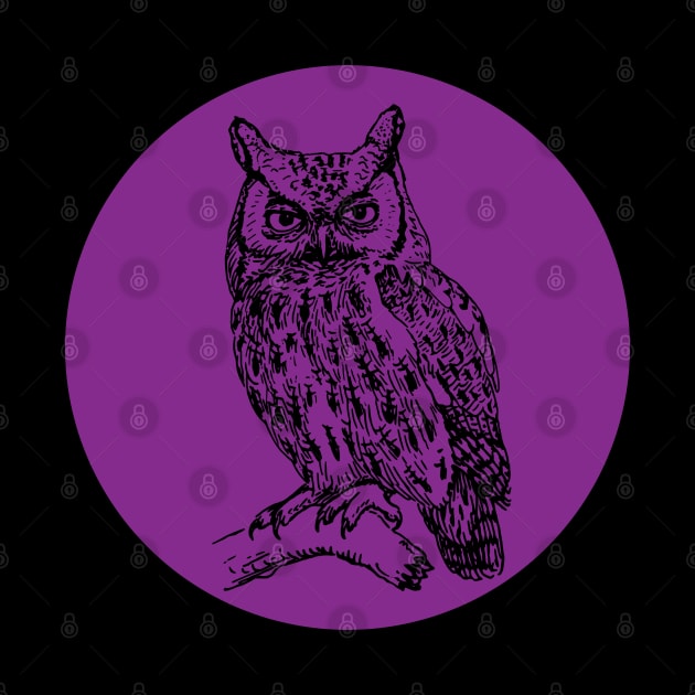 Halloween Owl, Portents, Omens, Signs, and Fortunes - Purple and Black Style by SwagOMart