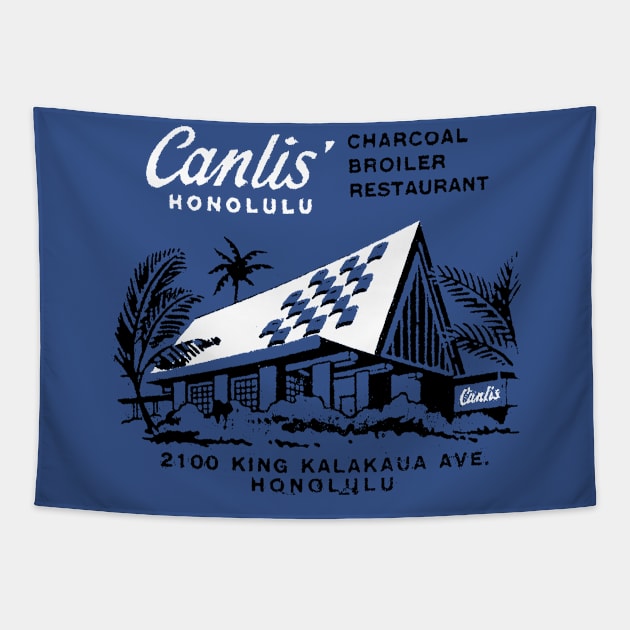 Vintage Honolulu Hawaii Restaurant Advertisement Tapestry by AbundanceSeed