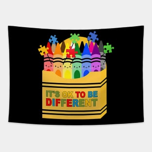 Crayon It's Ok To Be Different Autism Awareness Tapestry