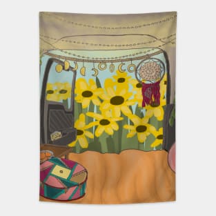 Camper Van Life - Sunflowers Tapestry