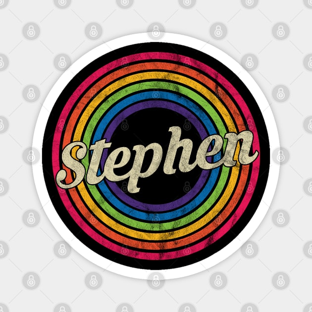 Stephen - Retro Rainbow Faded-Style Magnet by MaydenArt