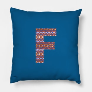 Monogram Letter F- geometric pattern Pillow