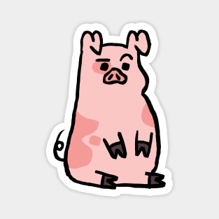 Cute Cartoon Piggy very Amused Magnet
