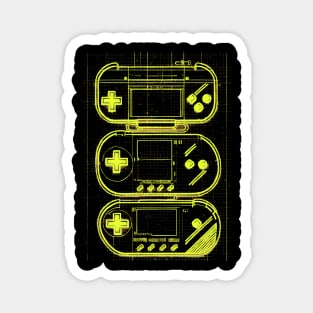 Yellow Handheld Gaming Blueprint Magnet