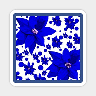 Poinsettia Blue FLOWER Magnet