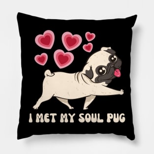 I Met My Soul Pup Valentines Gift For Dog Lovers Pillow