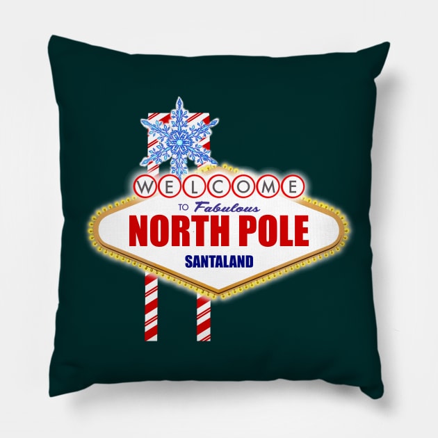 What Happens at the NORTH POLE stays in the NORTH POLE Pillow by ART by RAP