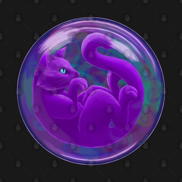 Purple Cat in a Bubble by Totally Pawsome