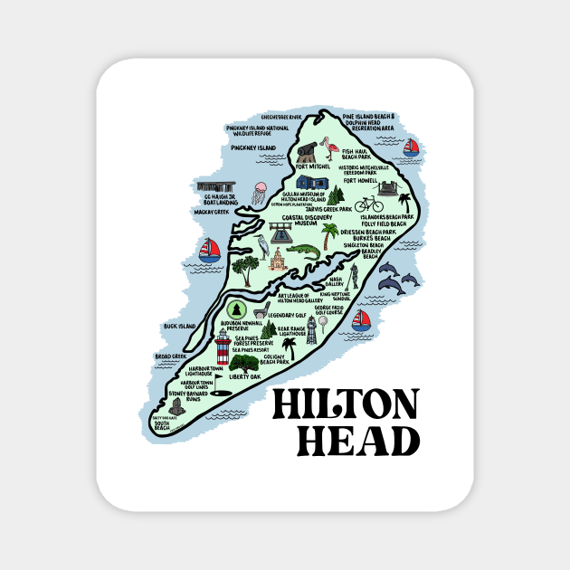 Hilton Head Map Magnet by fiberandgloss