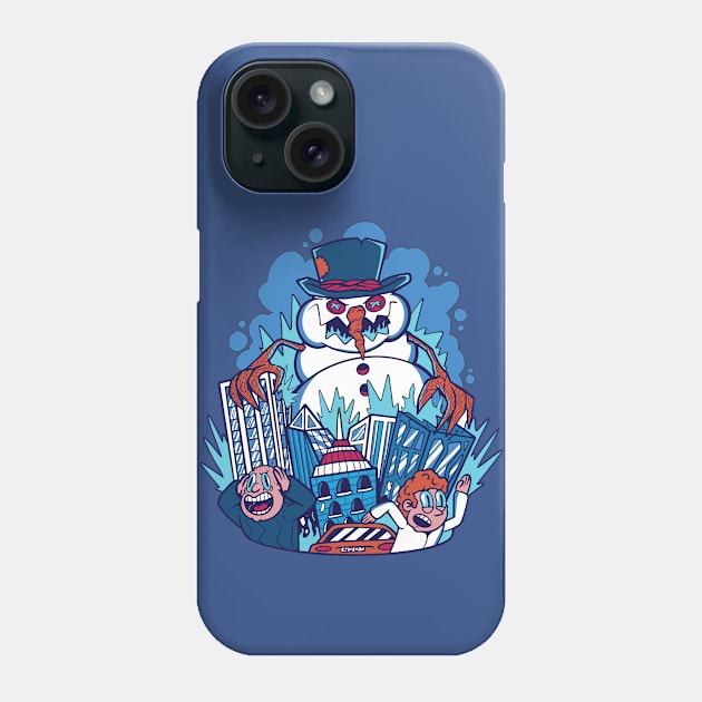 Frost Bites! // Funny Snowman Kaiju Monster Phone Case by SLAG_Creative