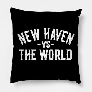 Represent Your New Haven Pride with our 'New Haven vs The World' Pillow