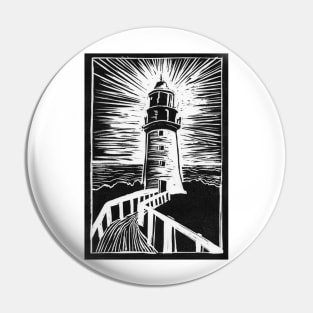 Lighthouse Linocut Pin