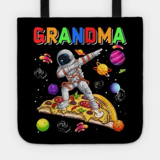 Grandma Dabbing Astronaut Riding Pizza Cute Planets Space Tote