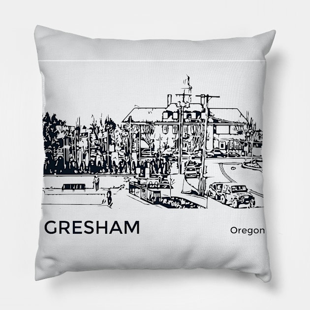 Gresham Oregon Pillow by Lakeric