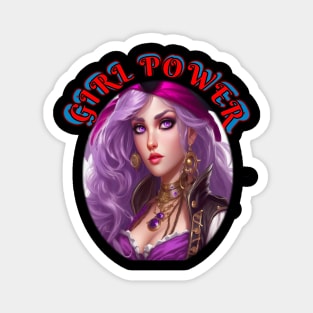 Girl power, purple wench Magnet