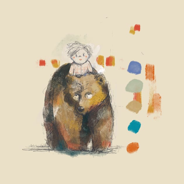 Boy on bear by Kristof