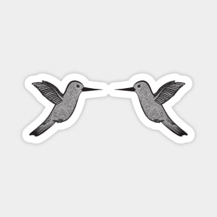 Hummingbirds in Love - cute and fun bird design - on white Magnet