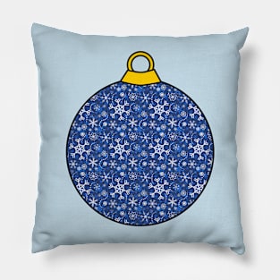 Christmas ornament Snow Blue Pillow