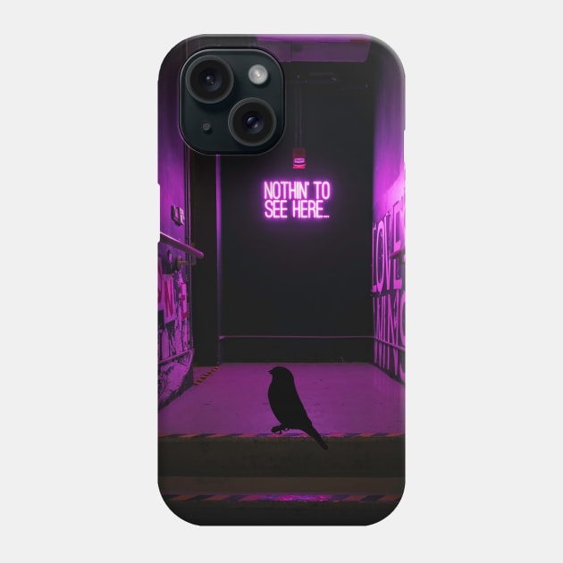 Neon Crow Phone Case by Teerendy