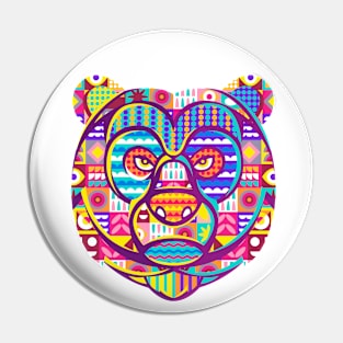 Bear Face Colorful Pin